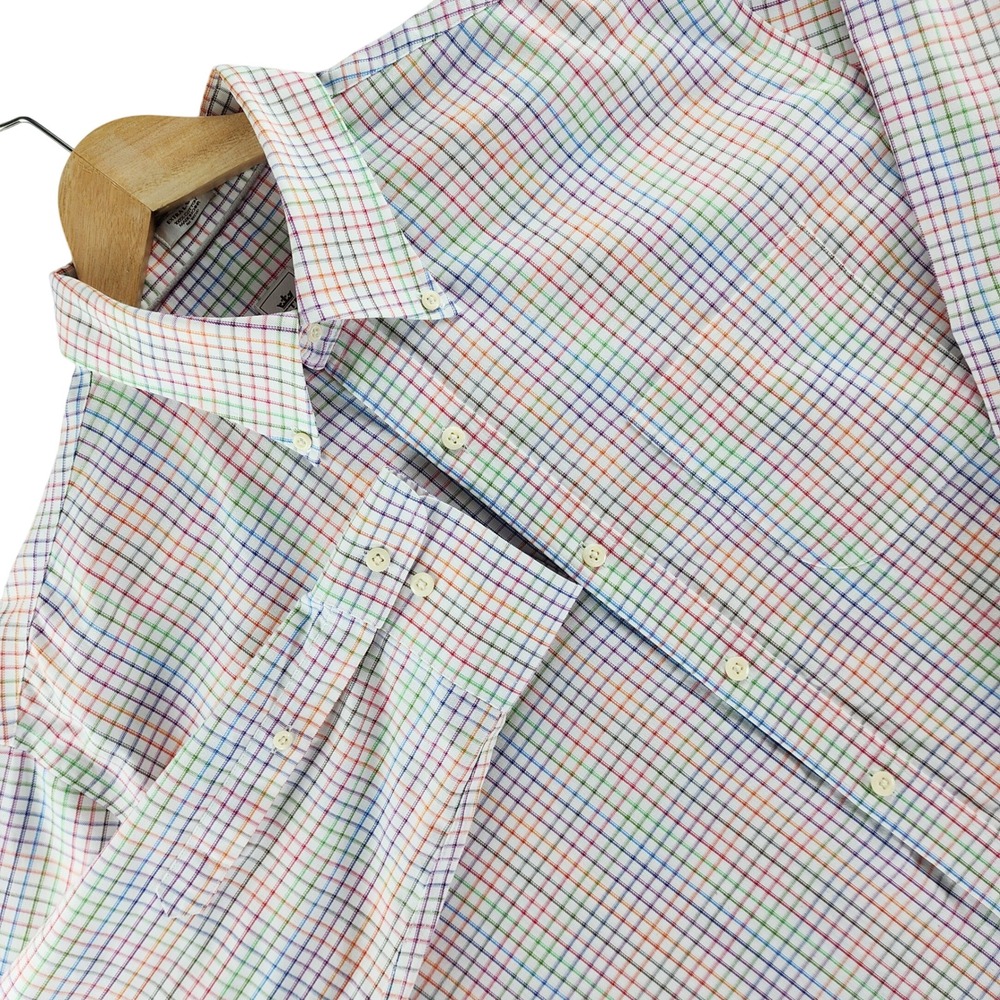Peter Millar Shirt Mens Multicolor Plaid 100% Cotton Nanoluxe EasyCare